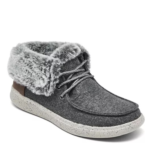 Skechers women’s Gray Faux Fur Lined Ankle Boots size 8 - Picture 1 of 8